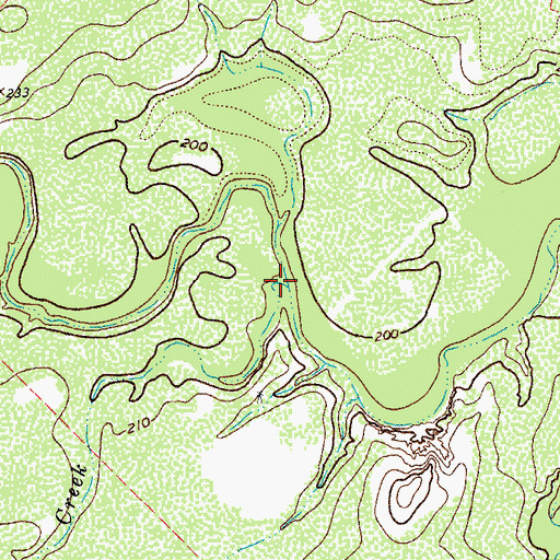 Topographic Map of Longoria Creek, TX