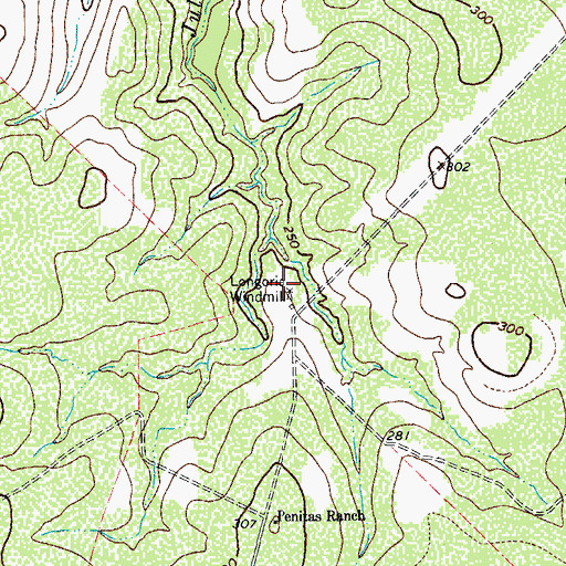 Topographic Map of Longoria Windmill, TX