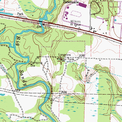Topographic Map of Longview Water Tank, TX