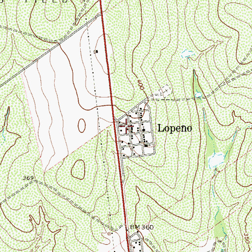 Topographic Map of Lopeo, TX