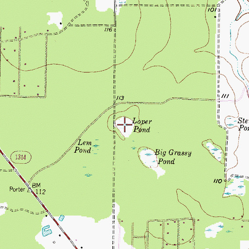 Topographic Map of Loper Pond, TX