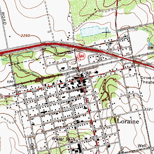 Topographic Map of Loraine, TX