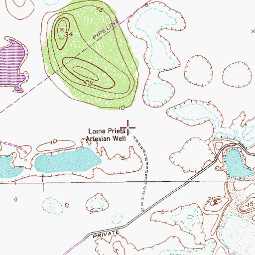 Topographic Map of Lorna Prieta Artesian Well, TX