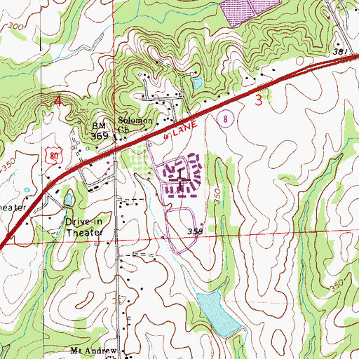 Topographic Map of Seasha, AL