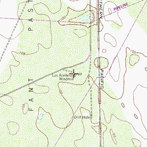 Topographic Map of Los Aceiteros Windmill, TX