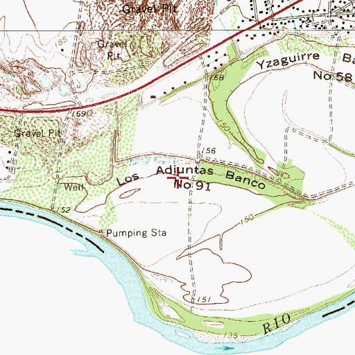 Topographic Map of Los Adjuntas Banco Number 91, TX