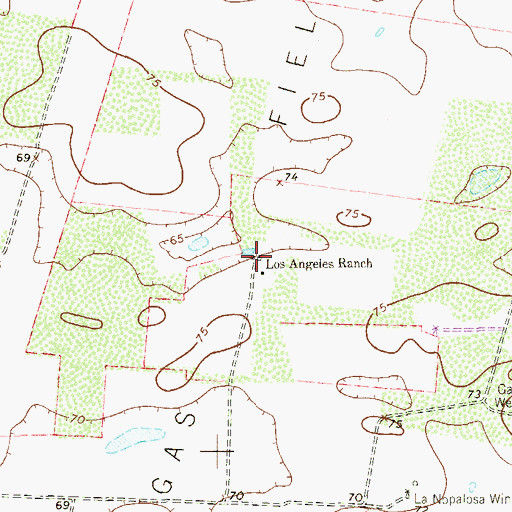 Topographic Map of Los Angeles Ranch, TX