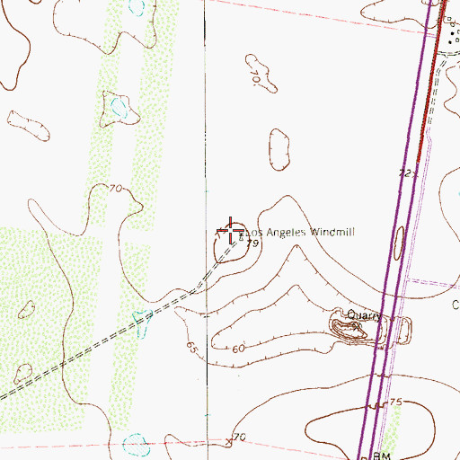 Topographic Map of Los Angeles Windmill, TX