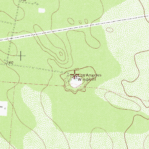 Topographic Map of Los Angeles Windmill, TX