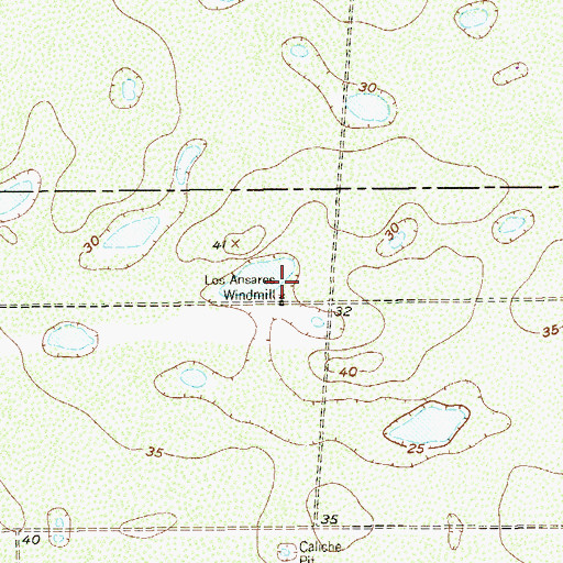 Topographic Map of Los Ansares Windmill, TX
