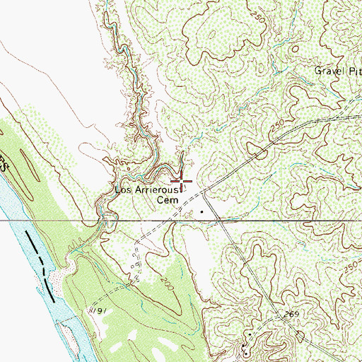 Topographic Map of Los Arrierous Cemetery, TX