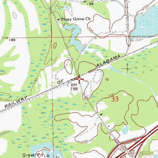Topographic Map of Shorters Station (historical), AL