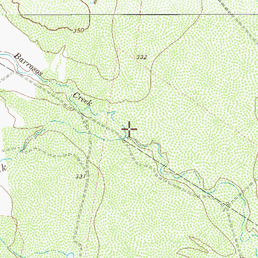 Topographic Map of Los Barrosos Creek, TX
