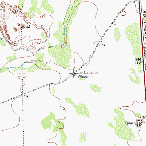 Topographic Map of Los Caballos Windmill, TX