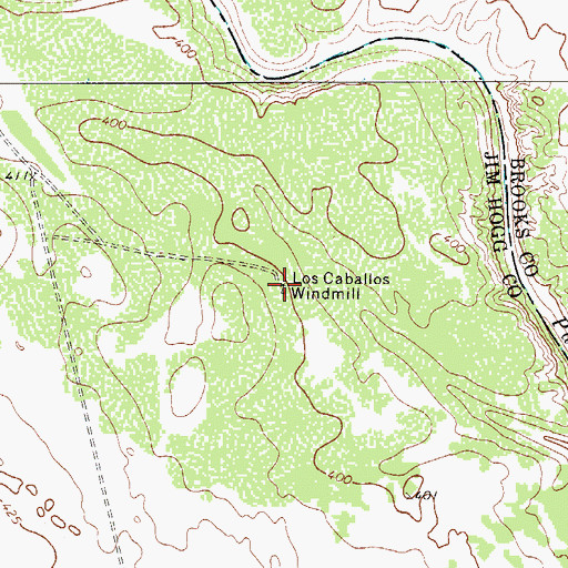 Topographic Map of Los Caballos Windmill, TX