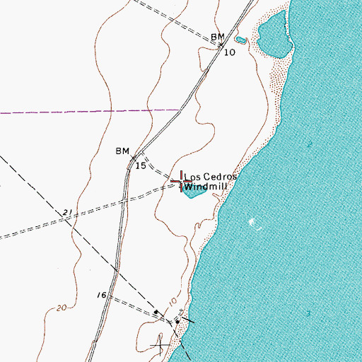 Topographic Map of Los Cedros Windmill, TX
