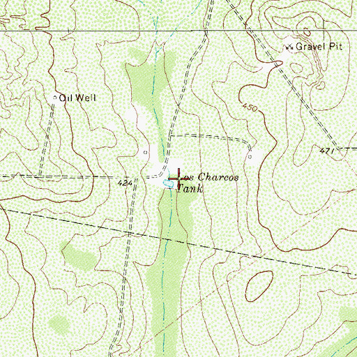 Topographic Map of Los Charcos Tank, TX