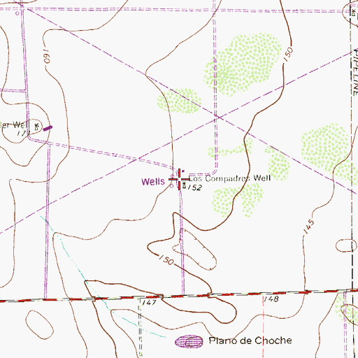 Topographic Map of Los Compadres Well, TX
