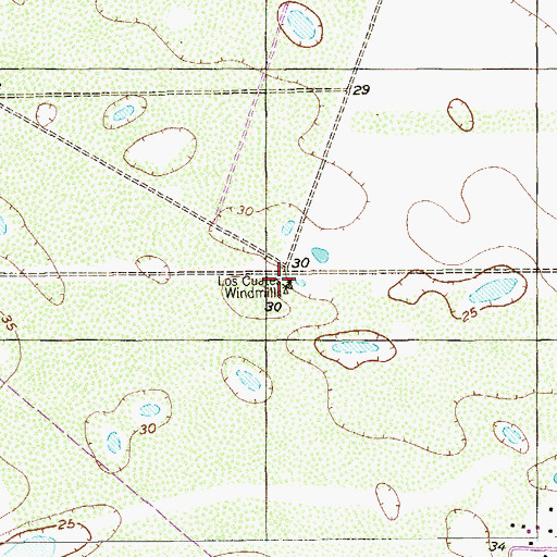 Topographic Map of Los Cuates Windmill, TX