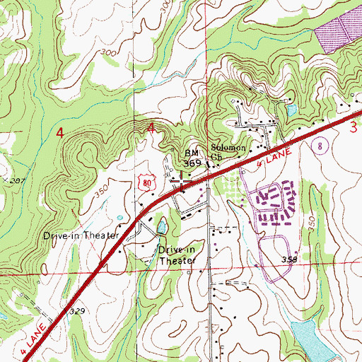 Topographic Map of Solomon School (historical), AL