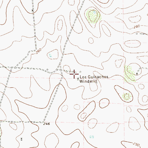 Topographic Map of Los Guicaches Windmill, TX