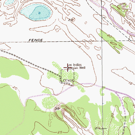Topographic Map of Los Indios Artesian Well, TX
