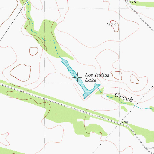 Topographic Map of Los Indios Lake, TX
