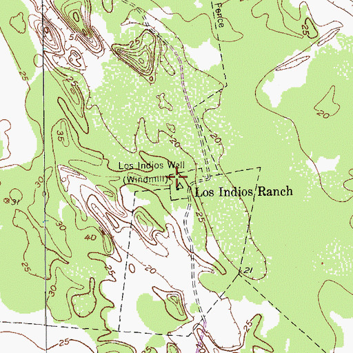 Topographic Map of Los Indios Well, TX