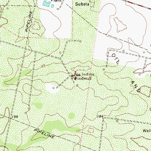Topographic Map of Los Indios Windmill, TX
