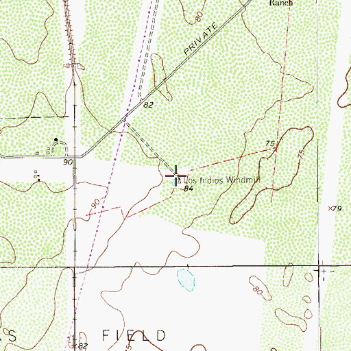Topographic Map of Los Indios Windmill, TX
