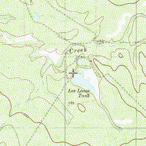 Topographic Map of Los Lasos Tank, TX