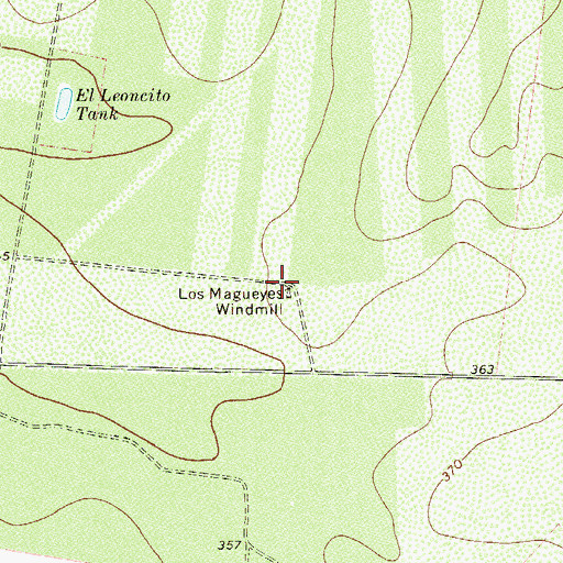 Topographic Map of Los Magueyes Windmill, TX