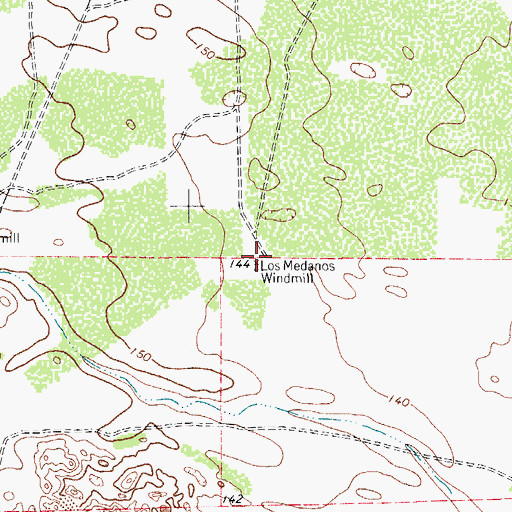 Topographic Map of Los Medanos Windmill, TX