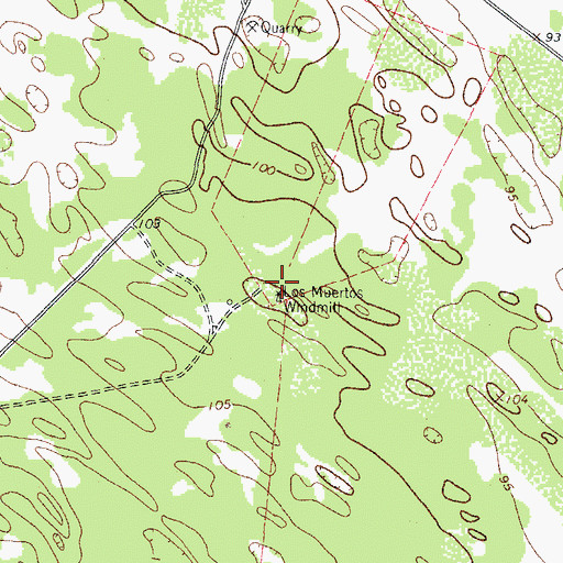 Topographic Map of Los Muertos Windmill, TX