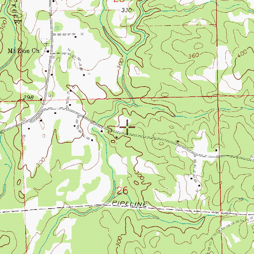 Topographic Map of The House of Prayer Church, AL