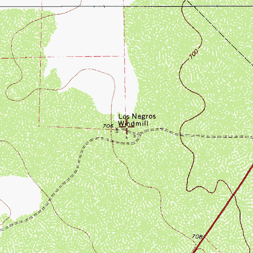 Topographic Map of Los Negros Windmill, TX