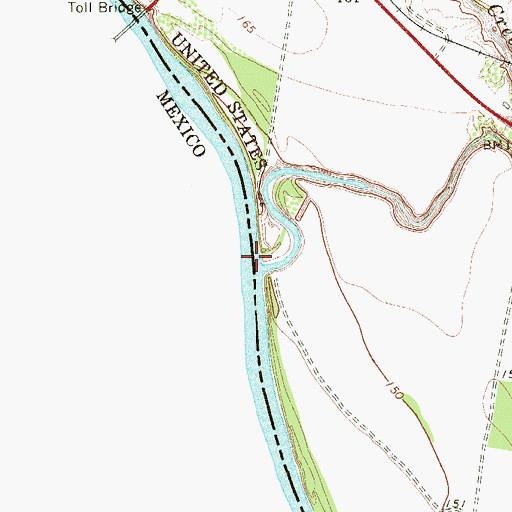 Topographic Map of Los Olmos Creek, TX