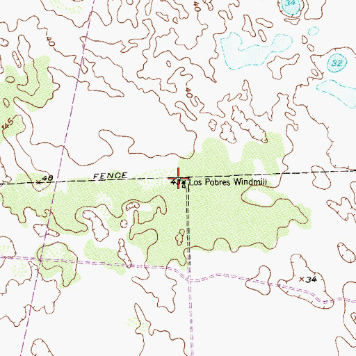 Topographic Map of Los Pobres Windmill, TX