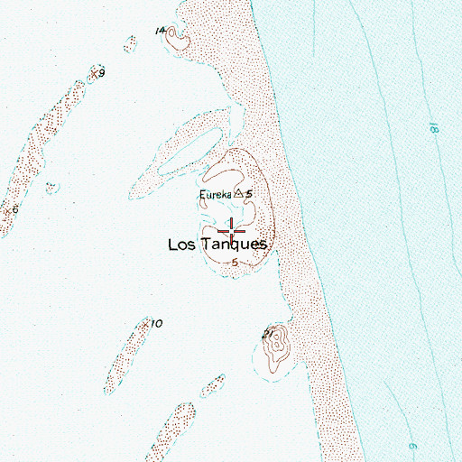 Topographic Map of Los Tanques, TX