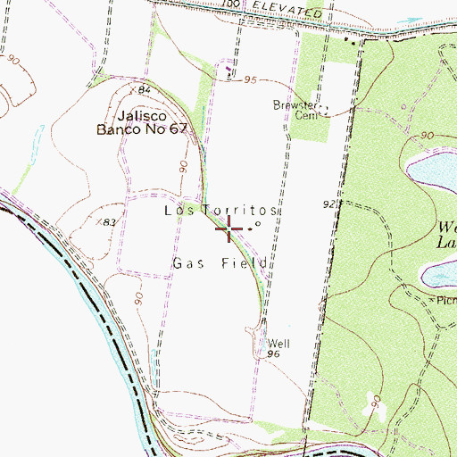 Topographic Map of Los Torritos Gas Field, TX