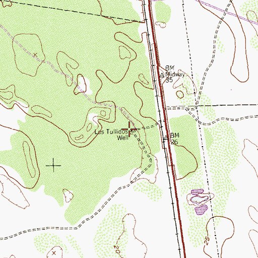 Topographic Map of Los Tullidos Well, TX