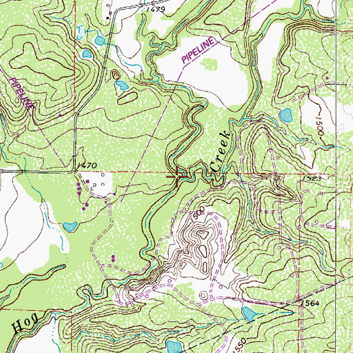 Topographic Map of Lost Creek, TX