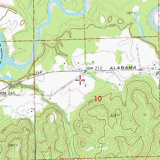 Topographic Map of Tuckahatchee (historical), AL