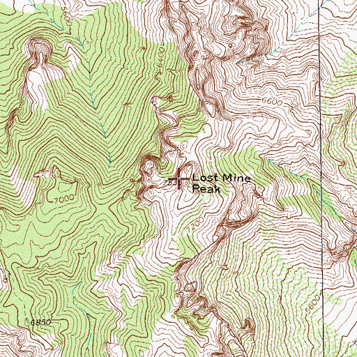 Topographic Map of Lost Mine Peak, TX