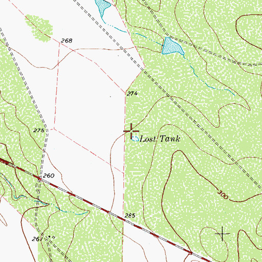 Topographic Map of Lost Tank, TX