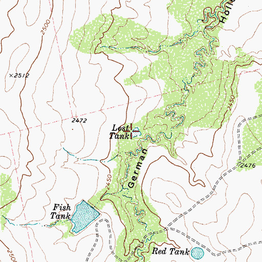 Topographic Map of Lost Tank, TX