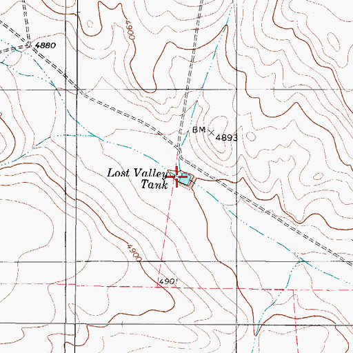 Topographic Map of Lost Valley Tank, TX