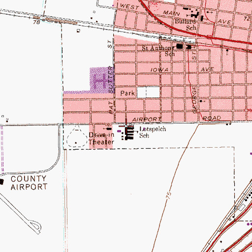 Topographic Map of Lotspelch School, TX
