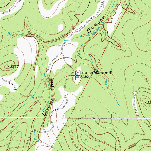 Topographic Map of Louise Windmill, TX