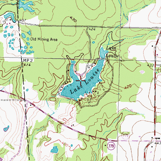 Topographic Map of Lake Louise, TX